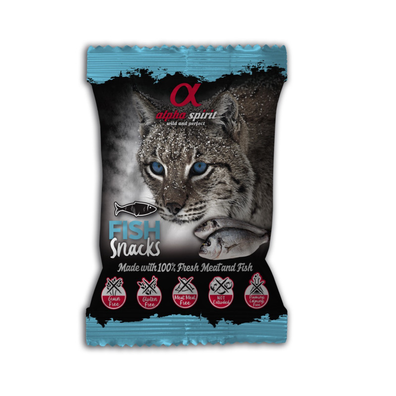 Alpha Spirit Fish Snacks for Cats лакомство для кошек с рыбой 50 гр
