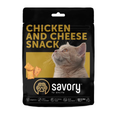 Savory Cats Snacks Pillows Chicken & Cheese ласощі для котів з куркою та сиром, 180 гр