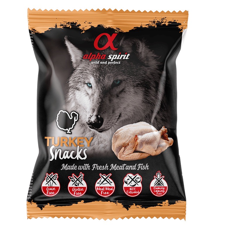 Alpha Spirit Turkey Snacks for Dogs лакомство для собак с индейкой, 50 гр