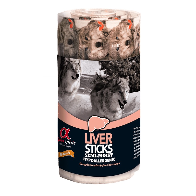Alpha Spirit Liver Sticks for Dogs ласощі для собак з печінкою, 16 шт х 10 гр