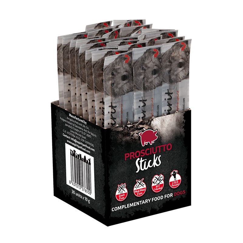 Alpha Spirit Prosciutto Sticks for Dogs лакомство для собак с прошуто, 30 шт х 10 гр