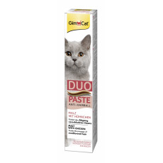 GimCat Duo Paste Anti-Hairball Malt With Chicken паста для кошек для вывода шерсти при чувствительном пищеварении, 50 гр