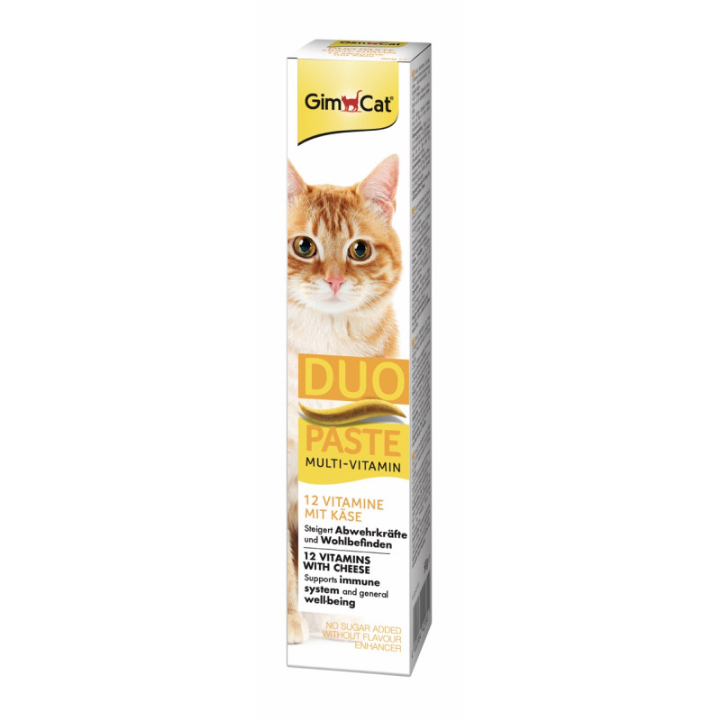 GimCat Duo Paste Multi-Vitamin 12 Vitamins With Cheese витаминизированная паста для кошек с сыром, 50 мл