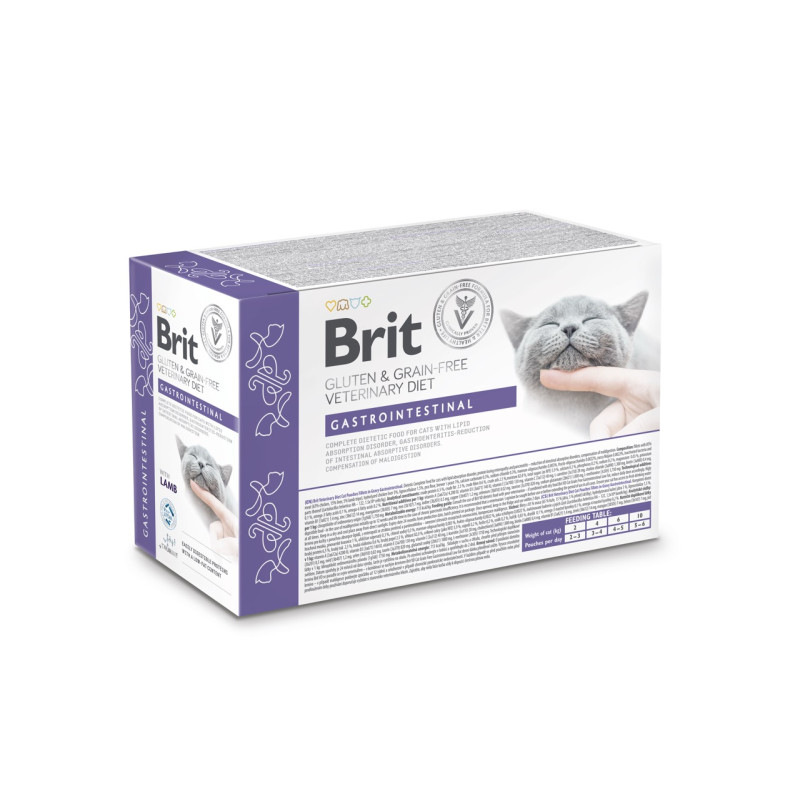 Brit VD Gastrointestinal влажный корм с ягненком для котов с заболеваниями ЖКТ, 12 шт х 85 гр