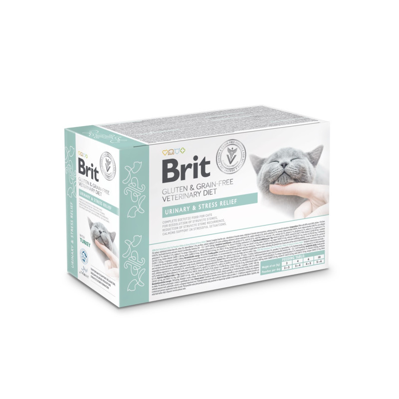 Brit VD Urinary and Stress Relief вологий корм з індичкою для котів із захворюваннями сечових шляхів, 12 шт х 85 гр