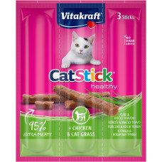 Vitakraft Catstick Mini Chicken With Grass ласощі для котів з куркою, 3 шт х 6 гр