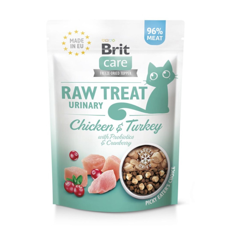 Brit Raw Treat Urinary Freeze-dried лакомство для кошек с курицей и индейкой 100 гр