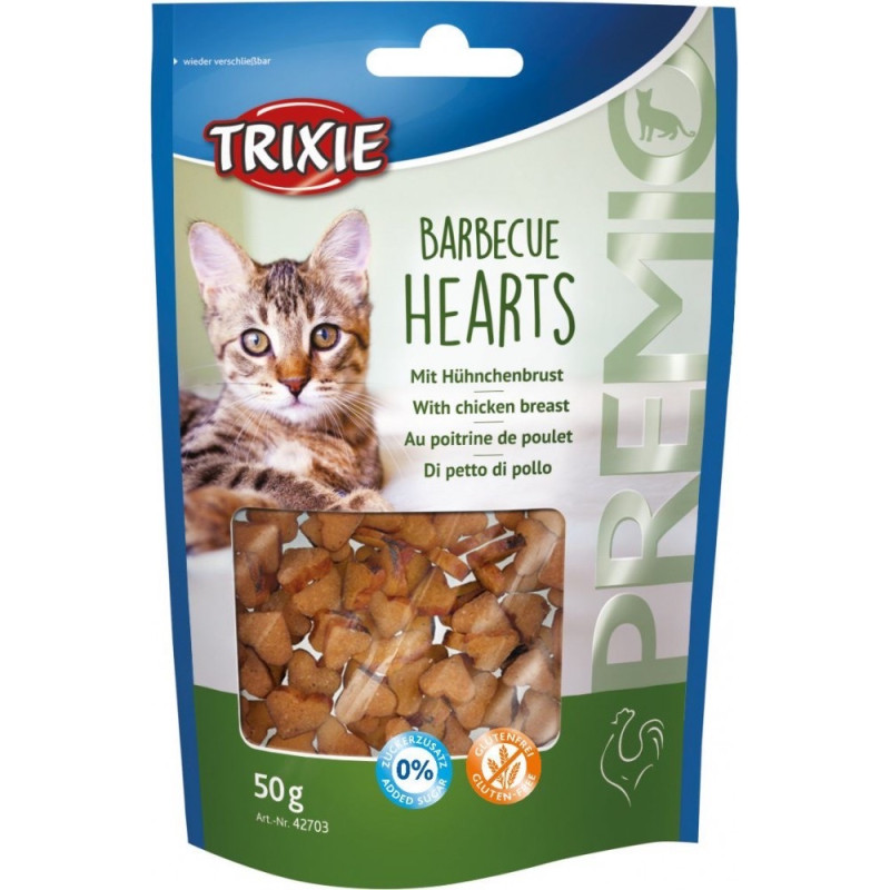 Trixie Premio Barbecue Hearts ласощі для котів з куркою 50 гр