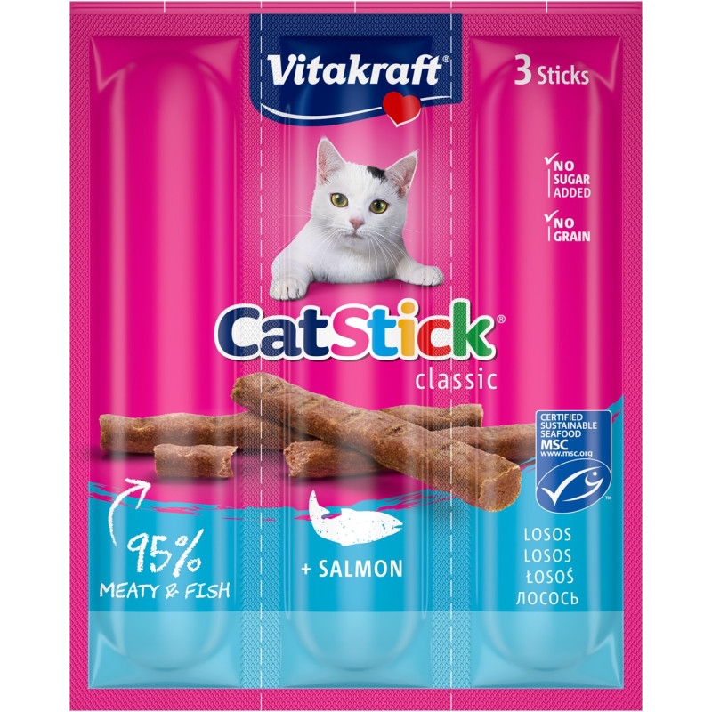 Vitakraft Sticks Salmon лакомство для кошек с лососем, 3 шт х 6 гр
