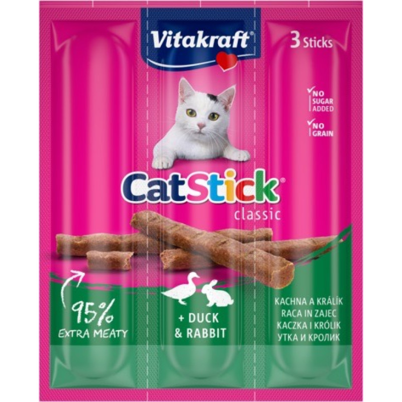 Vitakraft Sticks Rabbit Duck лакомство для кошек с кроликом и уткой, 3 шт х 6 гр