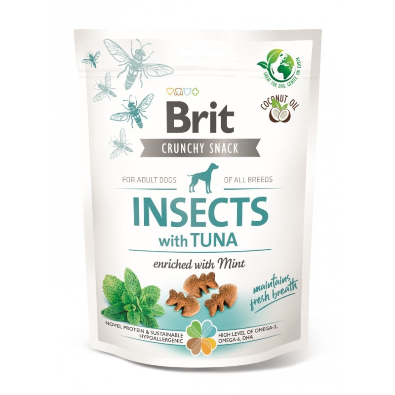 Brit Care Dog Crunchy Cracker Insects лакомство для собак с тунцем и белком насекомых, 200 гр