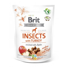 Brit Care Dog Crunchy Cracker Insects лакомство для собак с индейкой и белком насекомых, 200 гр
