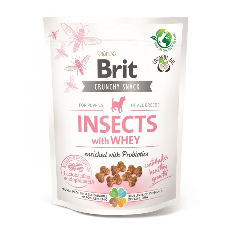 Brit Care Crunchy Cracker Puppy Insects лакомство для щенков с белком насекомых, 200 гр