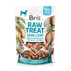 Brit Raw Treat Freeze-Dried Skin And Coat лакомство для собак с рыбой и курицей, 40 гр