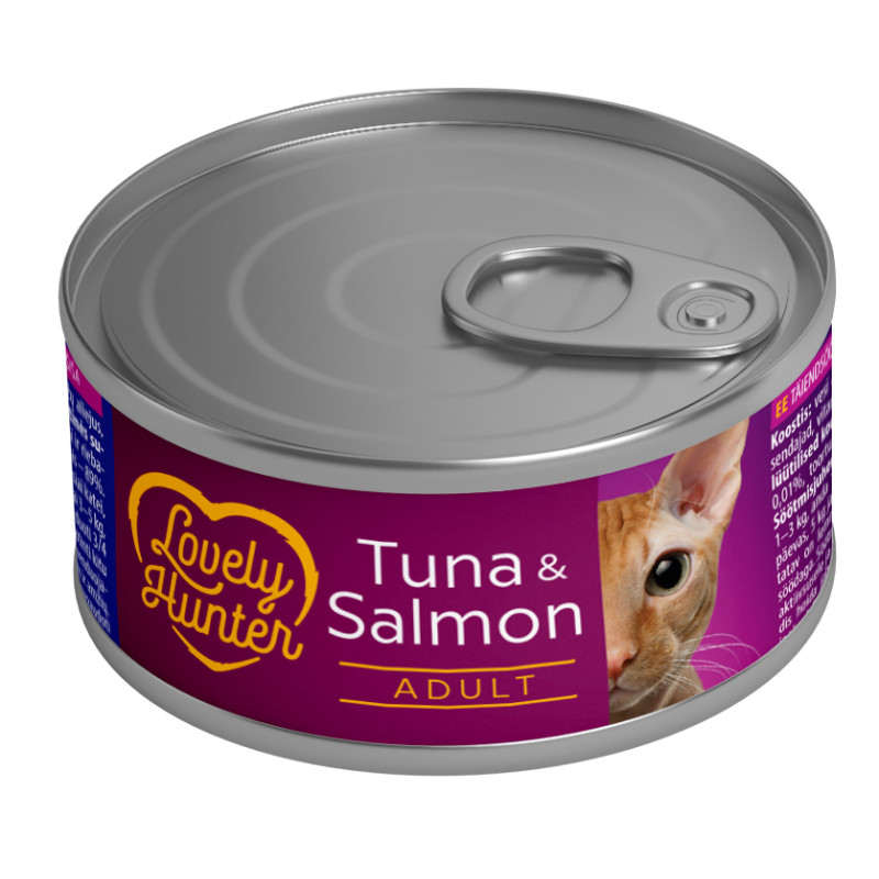 Lovely Hunter Adult cats with Tuna and Salmon влажный корм с тунцом и лососем для котов 85 гр
