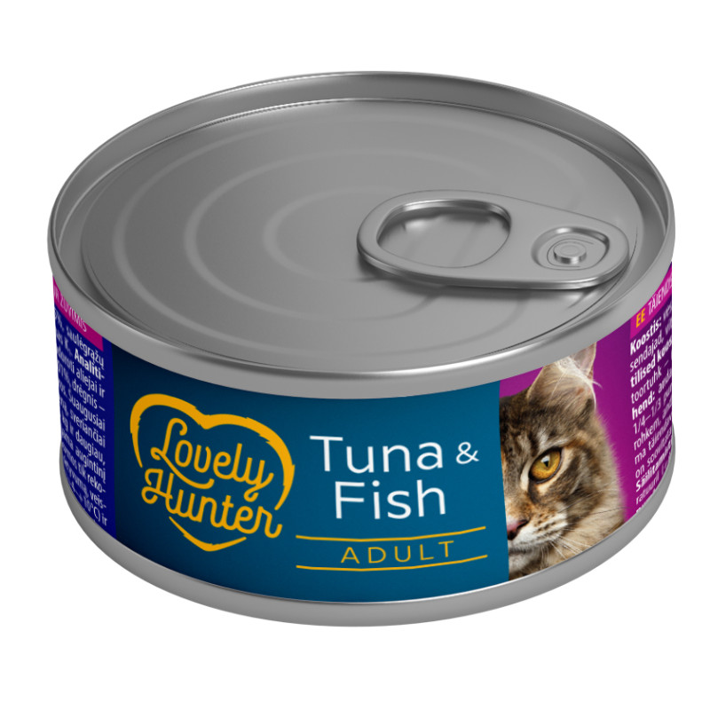 Lovely Hunter Adult cats with Tuna and Fish влажный корм с тунцом и рыбой для котов 85 гр