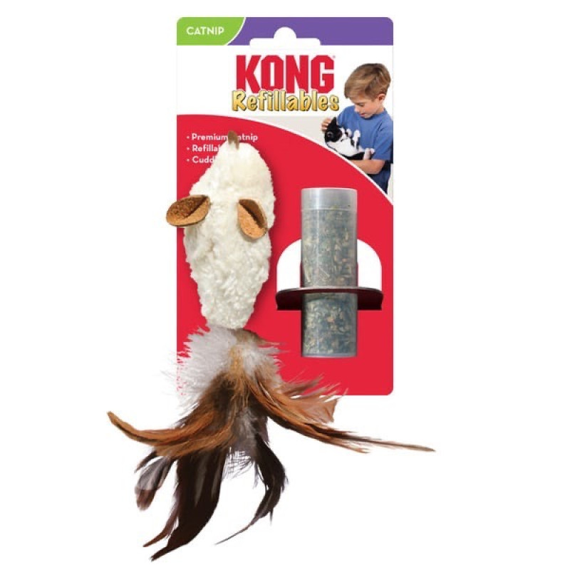 Kong Refillables Feather Mouse іграшка для котів, 20 см