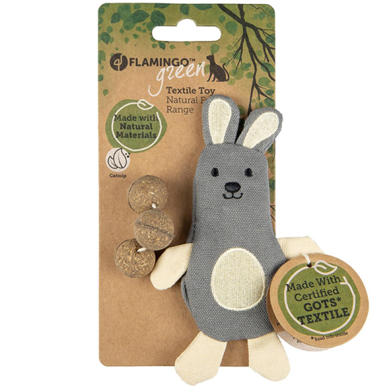 Flamingo Natural Fun Rabbit игрушка для кошек, 14 см