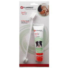 Flamingo Petcare Toothpaste + Toothbrush набор для ухода за зубами у собак