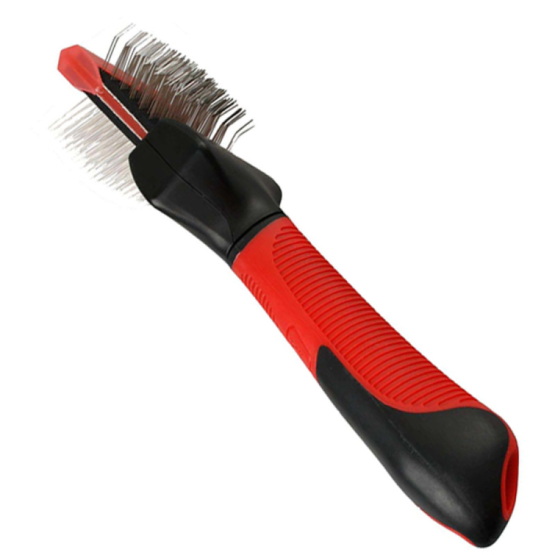 Flamingo Soft Slicker Brush 2in1 пуходерка для собак малых и средних пород, 20 см