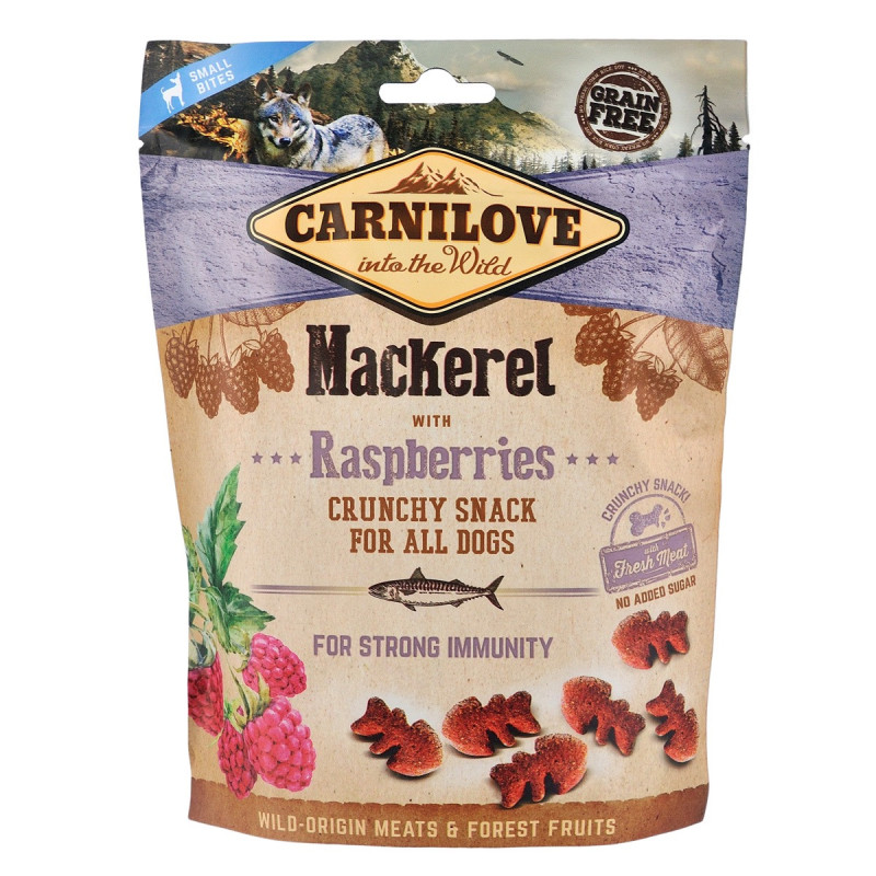 Carnilove Dog Crunchy Snack лакомство для собак со скумбрией и малиной, 200 гр