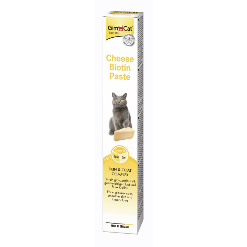 GimCat Cheese Biotin Paste паста для котів для здоров'я та краси вовни та шкіри, 100 гр
