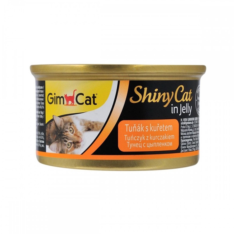 GimCat Shiny Cat влажный корм с тунцом и курицей для котов, 70 гр
