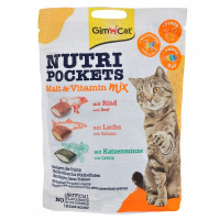 GimCat Nutri Pockets Malt & Vitamin Mix лакомство для кошек ассорти вкусов 150 гр