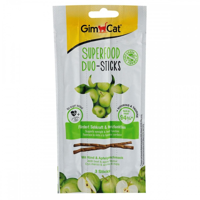 GimCat Superfood Duo-Sticks ласощі для котів з яловичиною 3 шт