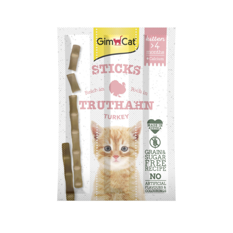 GimCat Sticks Kitten ласощі для кошенят з індичкою 3 шт