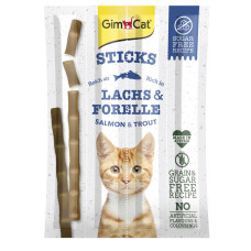 GimCat Sticks Salmon and Troute ласощі для котів з лососем та фореллю, 4 шт
