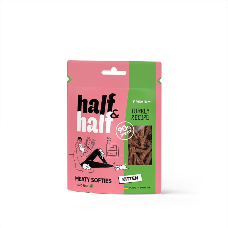 Half&Half Kitten Turkey лакомство для котят с индейкой 50 гр