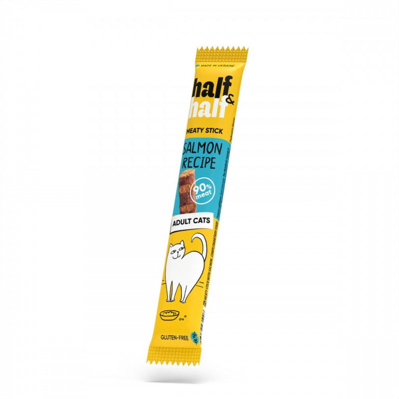 Half&Half Adult Cats Salmon Stick лакомство для кошек с лососем 5 гр
