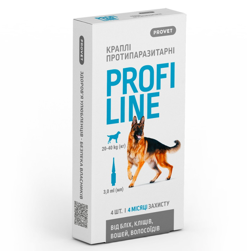 Provet Profiline капли от блох, клещей и вшей для собак 20-40 кг, 4 пип