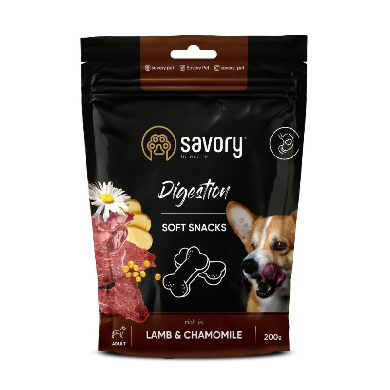 Savory Dog Digestion Soft Snack лакомство для собак с ягненком, 200 гр