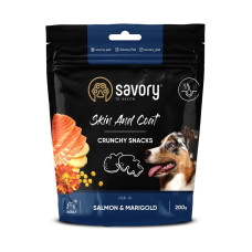 Savory Dog Skin And Coat Crunchy Snack лакомство для собак с лососем, 200 гр