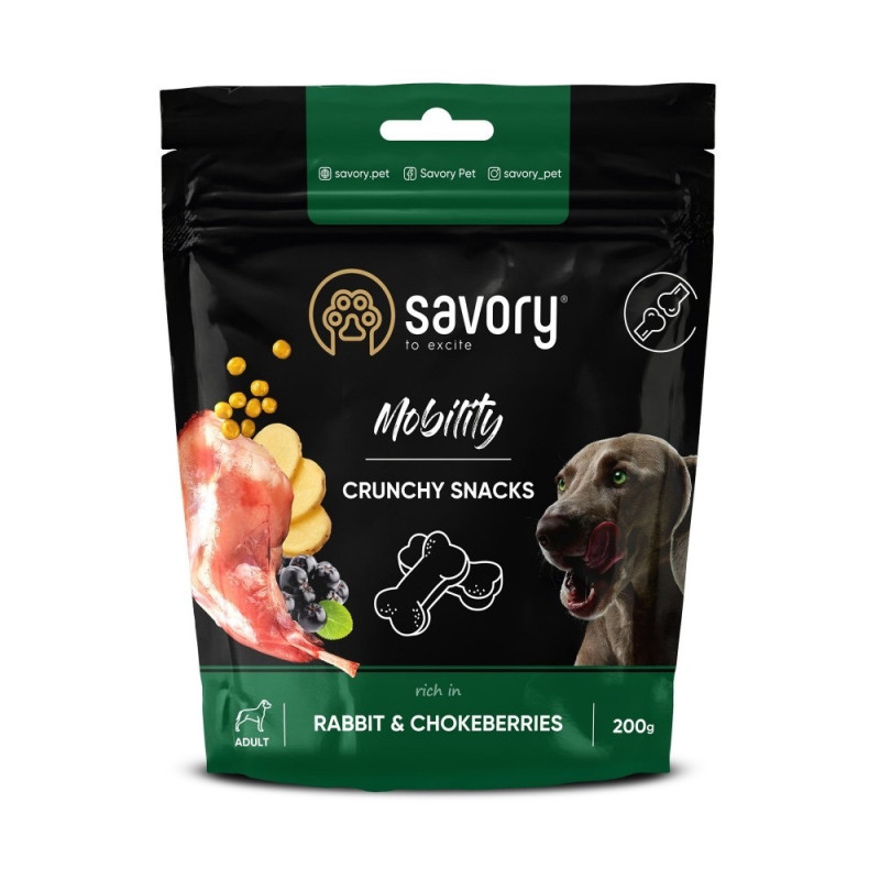 Savory Dog Mobility Crunchy Snack лакомство для собак с кроликом, 200 гр