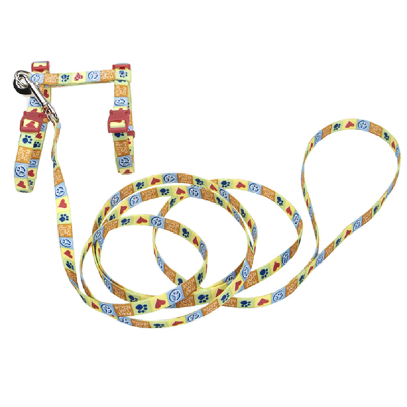 Coastal Cat Harness and Leash Combo шлей с поводком для кошек, 28-46 см, желтый