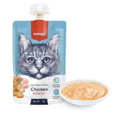 Wanpy Chicken & Carrot крем-суп для котов с курицей, 90 гр