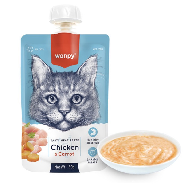 Wanpy Chicken & Carrot крем-суп для котов с курицей, 90 гр