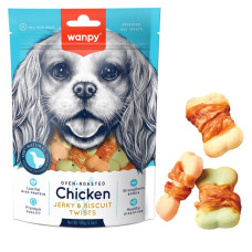 Wanpy Chicken Jerky & Biscuit Twists ласощі для собак з куркою, 100 гр