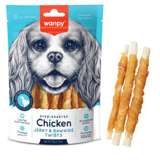 Wanpy Chicken Jerky & Rawhide Twists лакомство для собак с курицей, 100 гр