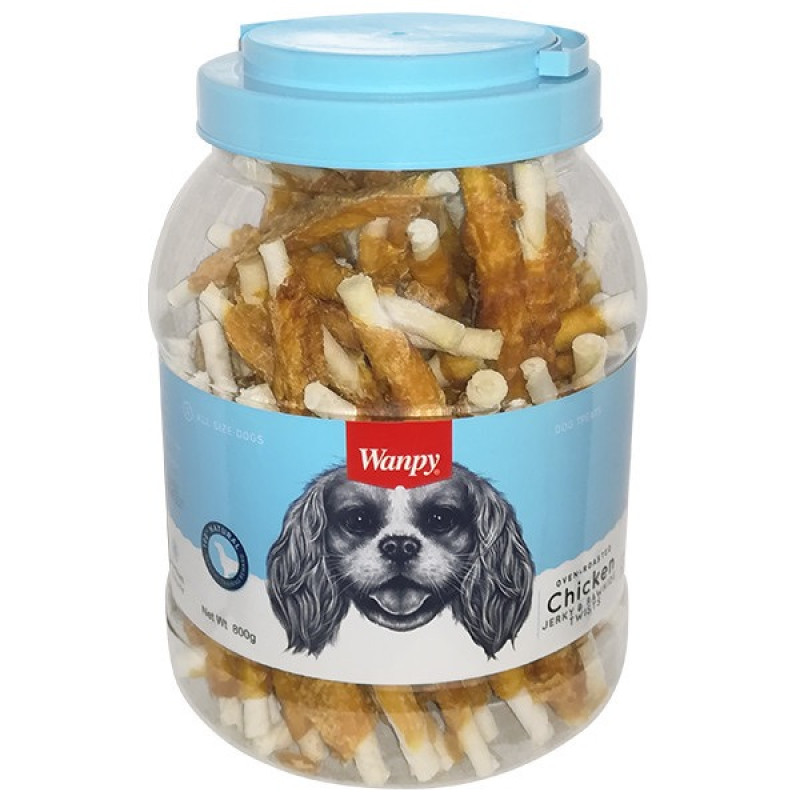 Wanpy Chicken Jerky & Rawhide Twists лакомство для собак с курицей, 800 гр