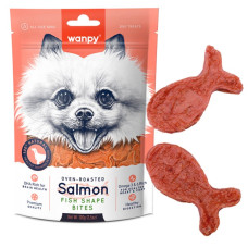 Wanpy Salmon Fish Shape Bites лакомство для собак с лососем, 100 гр