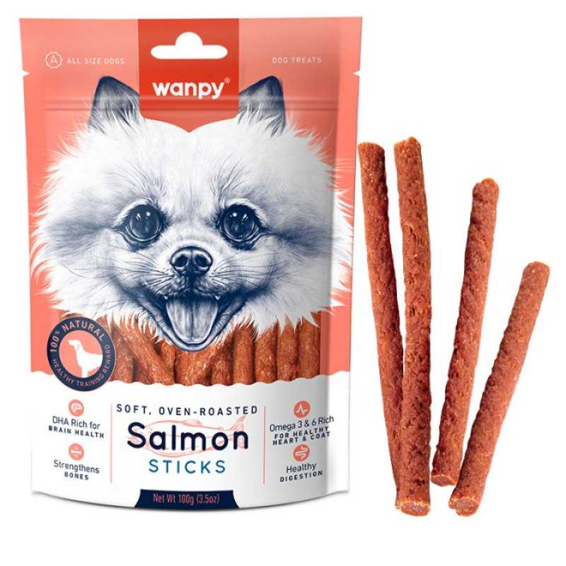 Wanpy Salmon Sticks лакомство для собак с лососем, 100 гр