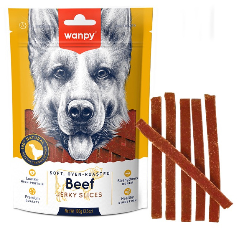 Wanpy Soft Beef Jerky Slices лакомство для собак с говядиной, 100 гр