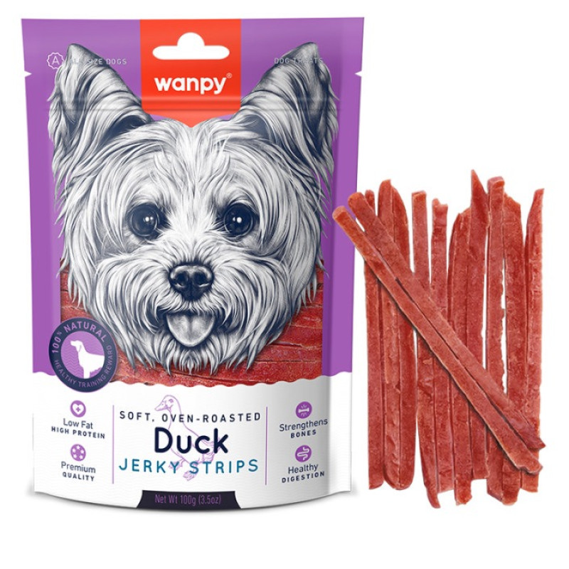 Wanpy Soft Duck Jerky Strips лакомство для собак с уткой, 100 гр