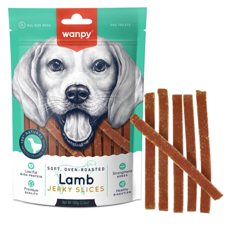 Wanpy Soft Lamb Jerky Slices лакомство для собак с ягненком, 100 гр