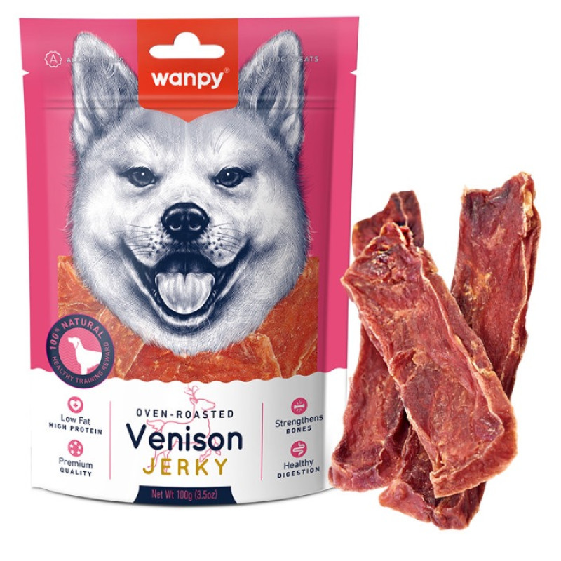 Wanpy Venison Jerky лакомство для собак с олениной, 100 гр