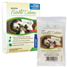 Sentry Natural Defense капли от комаров, блох и клещей для собак весом до 7 кг, 3 шт.